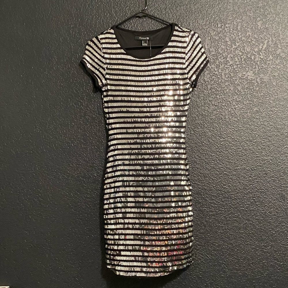 Striped Sequin Party Dress